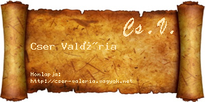 Cser Valéria névjegykártya